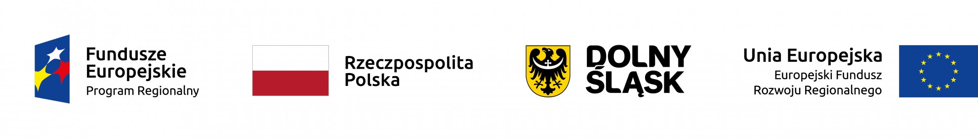 Zdjęcie przedstawiające logo: Fundusze Europejskie Program Regionalny, flagę narodową z podpisem Rzeczpospolita Polska, podpisane godło dolnego śląska, flagę Unii Europejskiej z podpisem Unia Europejska Europejski Fundusz Rozwoju Regionalnego.